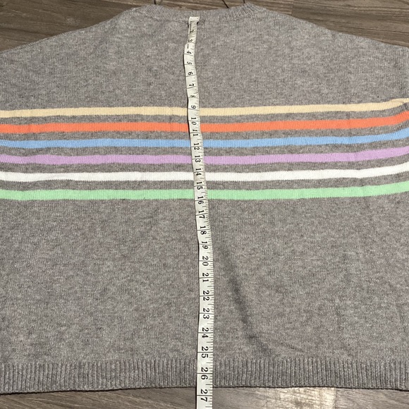 Debut Women's Plus Size Rainbow Striped Sweater with Puff Sleeves Size 1X - Picture 7 of 7
